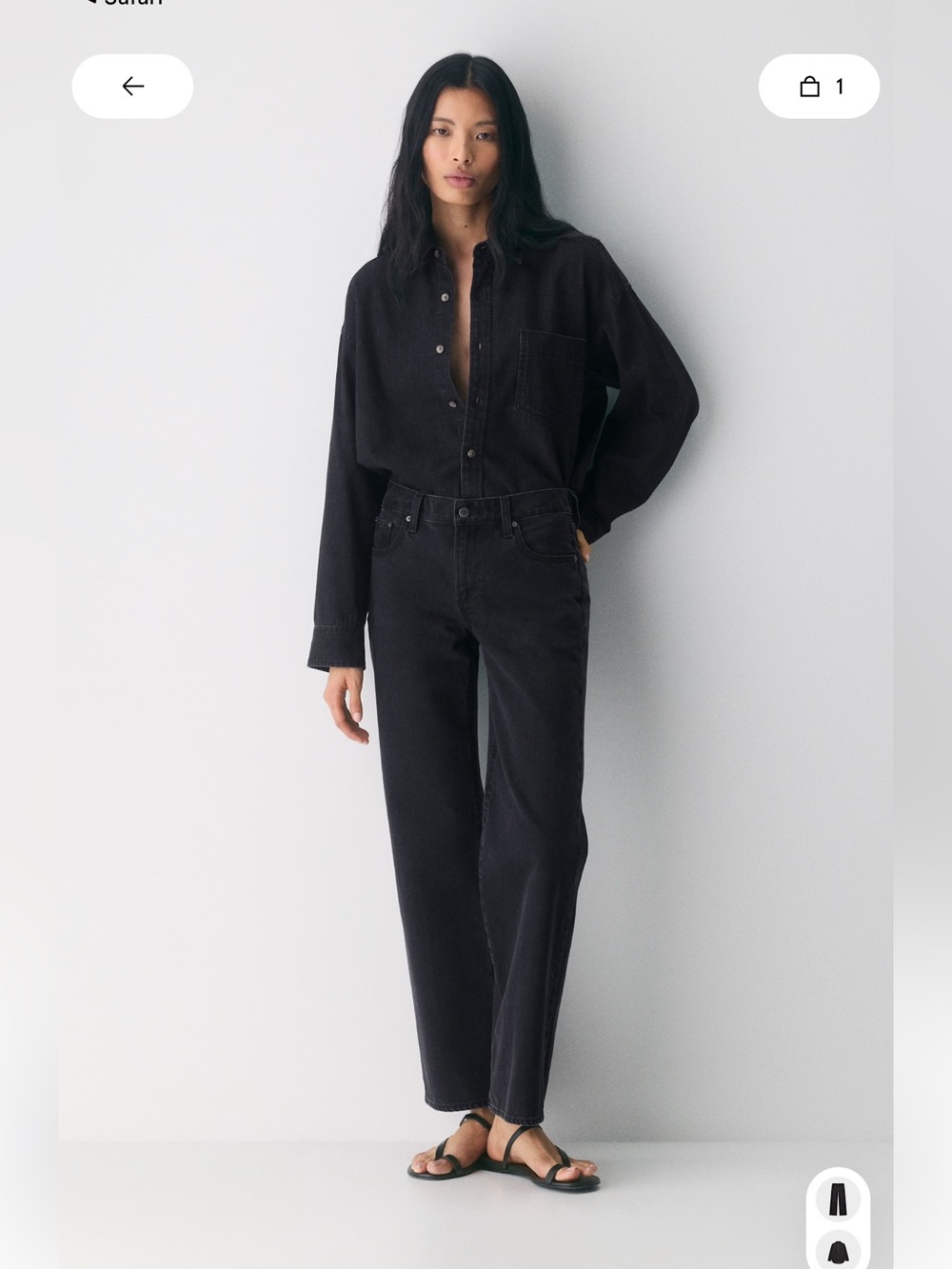Aritzia Denim Forum Black High-Rise Wide Leg Jeans